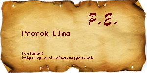 Prorok Elma névjegykártya
